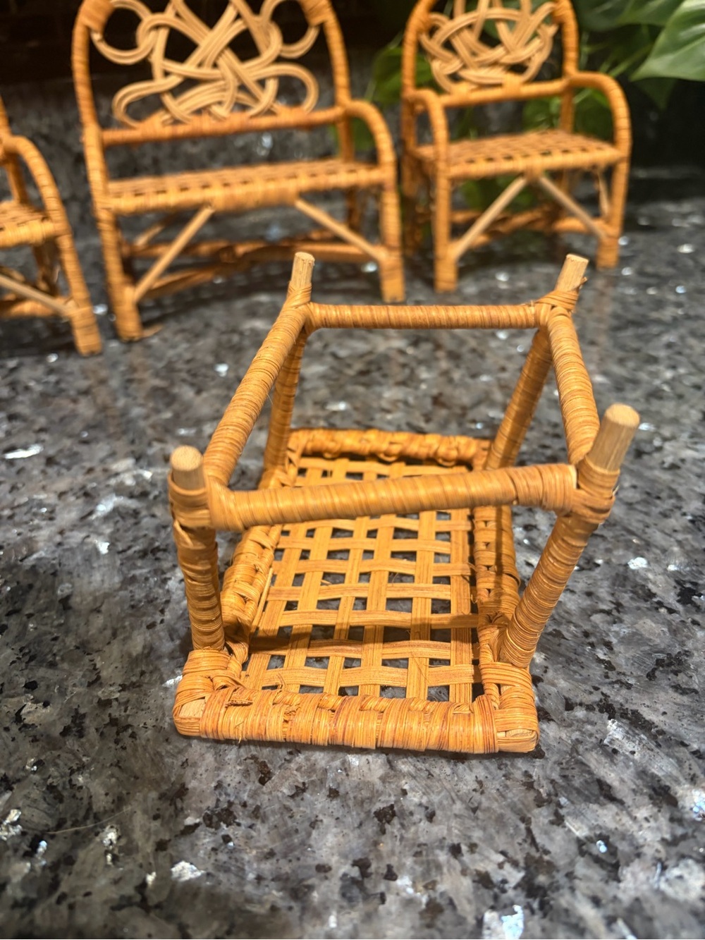 Miniature Doll Furniture Wicker Rattan Outdoor Patio Summer - Picture 4 of 14